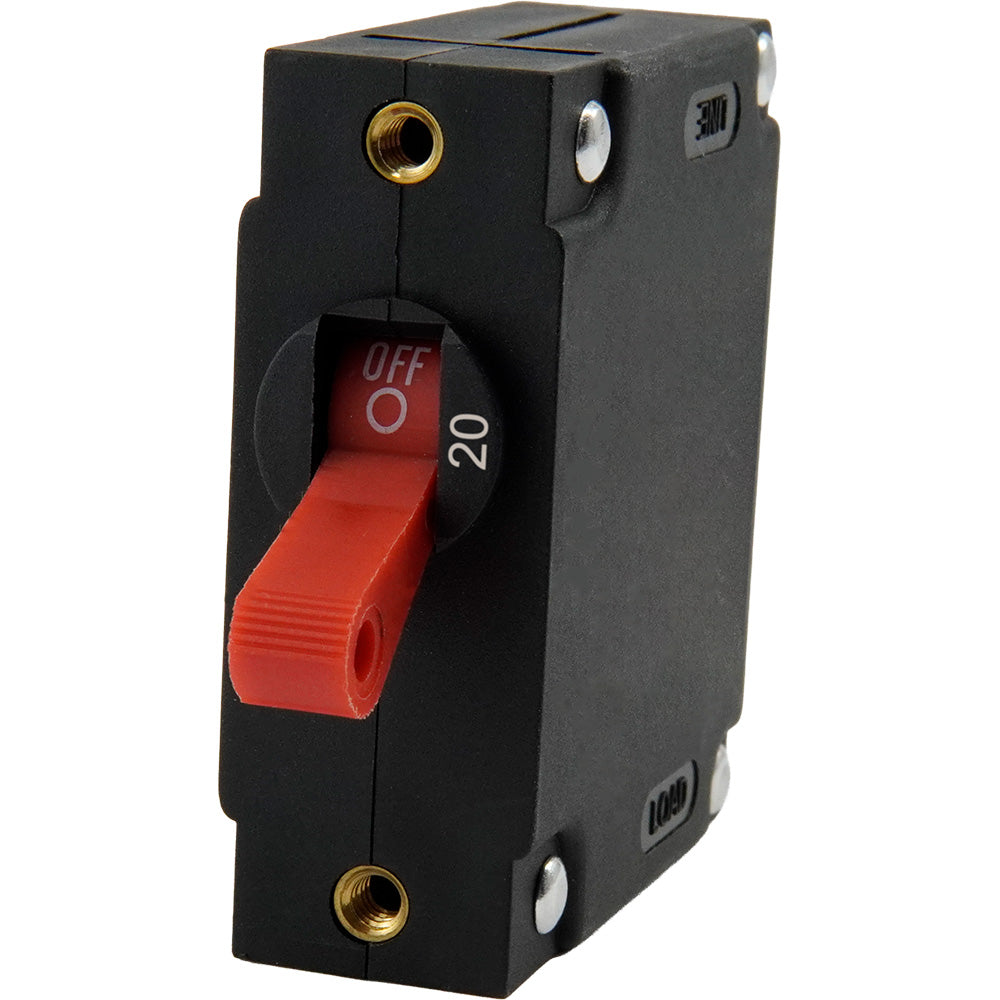 Egis A Series Red Toggle Panel Mount Circuit Breaker Single Pole 20A 322120