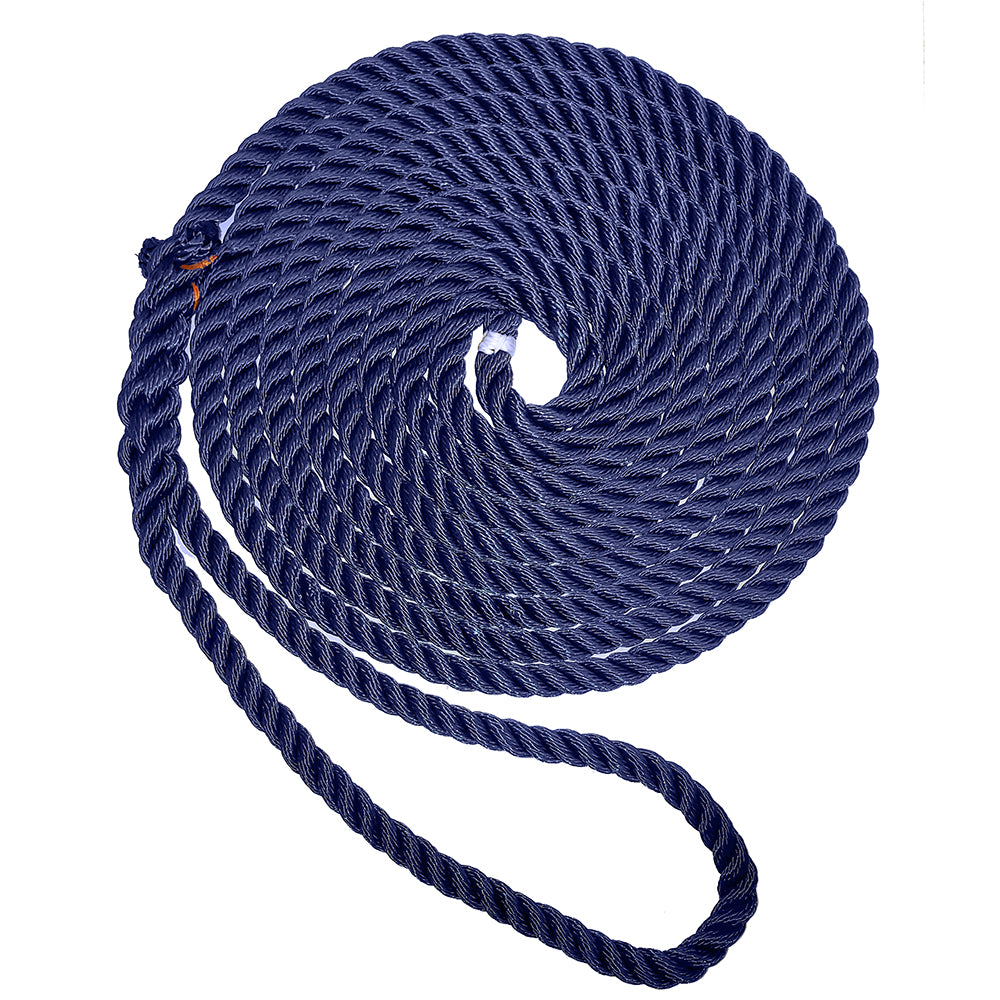 New England Ropes 12 Premium 3Strand Dock Line Navy Blue 15 C60531600015