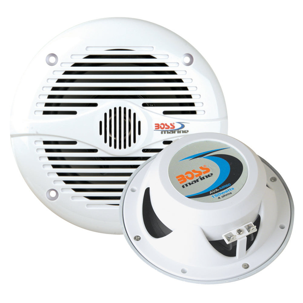 Boss Audio MR60 65 Round Speakers  White  Pair MR60