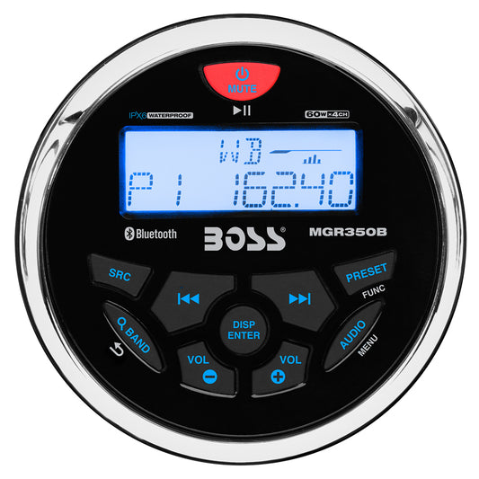 Boss Audio MGR350B Marine Stereo wAMFMBTUSB MGR350B