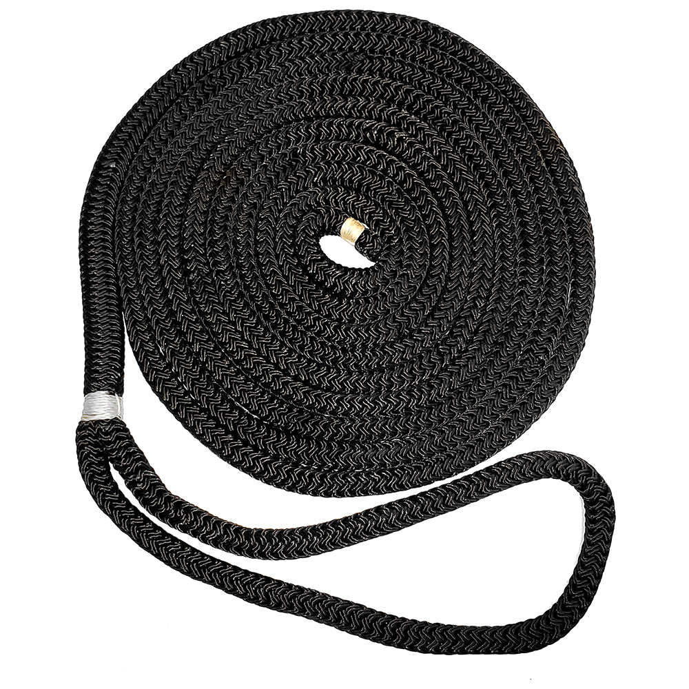 New England Ropes 12 Double Braid Dock Line  Black  25 C50541600025