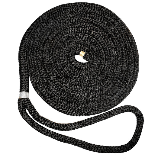 New England Ropes 12 Double Braid Dock Line  Black  25 C50541600025