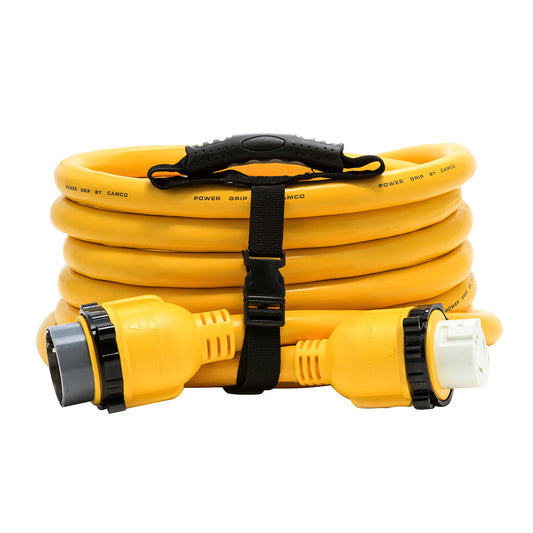 Camco 50 Amp Power Grip Marine Extension Cord  25 MLockingFLocking Adapter 55621
